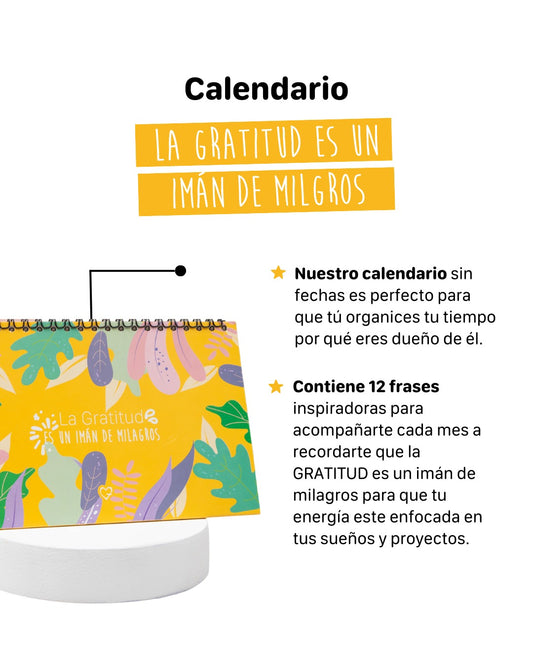 Calendario "La gratitud es un imán de milagros"