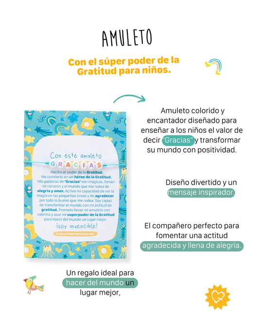 Amuleto Super Poder Gratitud para niños