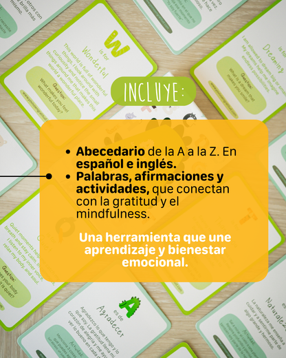 Cartas  A–Z de Gratitud y Mindfulness para Niños